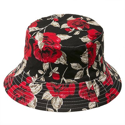 FOXMOTHER New Fashion Reversibilă Bob Chapeau Femme Floral Panama Pălărie Căciuli de pescar Pălărie cu găleată Femei