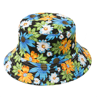 FOXMOTHER New Fashion Reversibilă Bob Chapeau Femme Floral Panama Pălărie Căciuli de pescar Pălărie cu găleată Femei