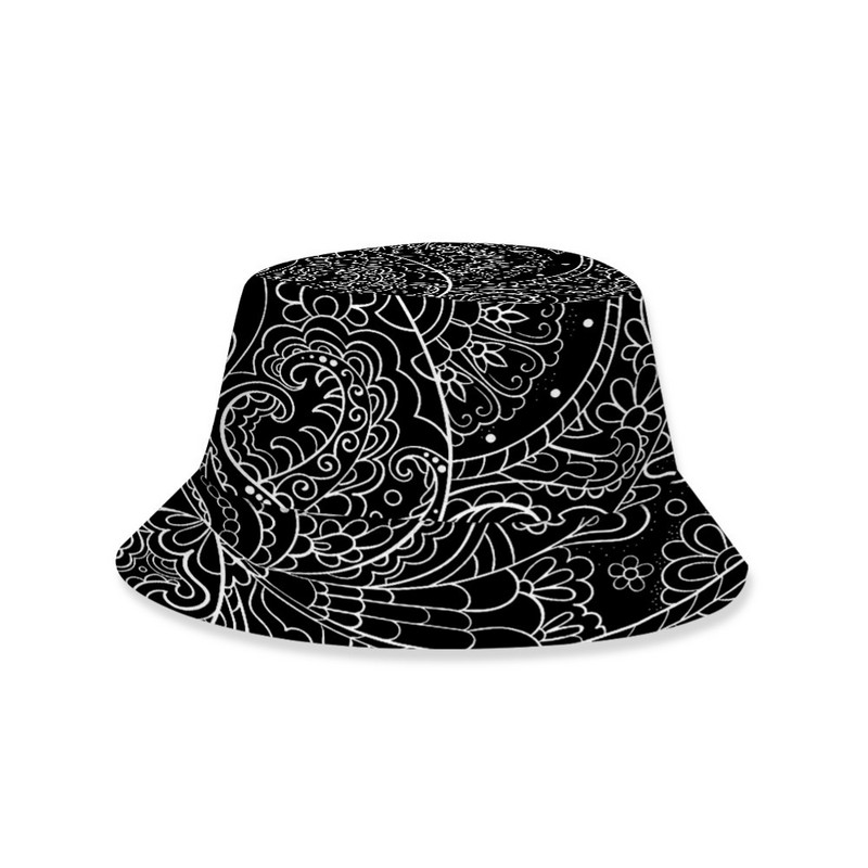 Unisex Adults Kids 3D Paisley anakardžių spaudinys vasaros lauko kepurė nuo saulės kibiras vasaros kepurė nuo saulės kibiras dangtelis vasaros kepurė nuo saulės Bu