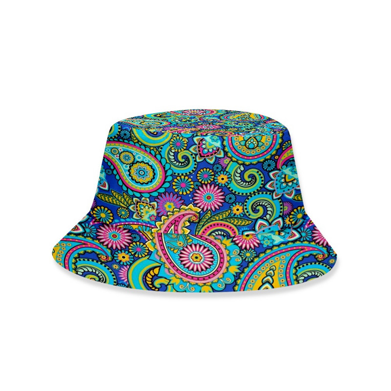 Unisex Adults Kids 3D Paisley anakardžių spaudinys vasaros lauko kepurė nuo saulės kibiras vasaros kepurė nuo saulės kibiras dangtelis vasaros kepurė nuo saulės Bu