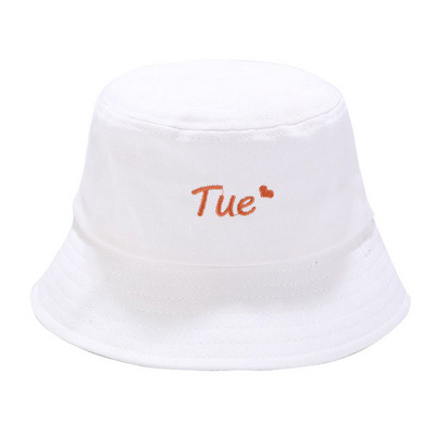 Pălărie de găleată de vară în aer liber femei broderie inimă literă Panama pălărie de soare femeie fată bumbac stradă plajă pescar șapcă