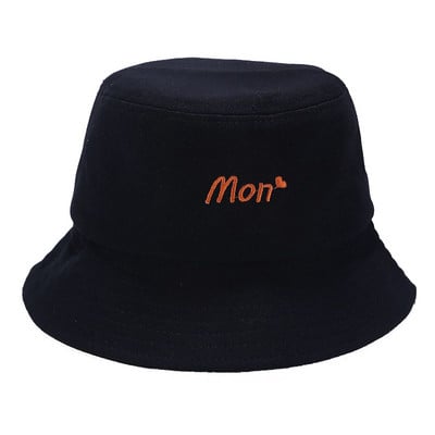 Pălărie de găleată de vară în aer liber femei broderie inimă literă Panama pălărie de soare femeie fată bumbac stradă plajă pescar șapcă