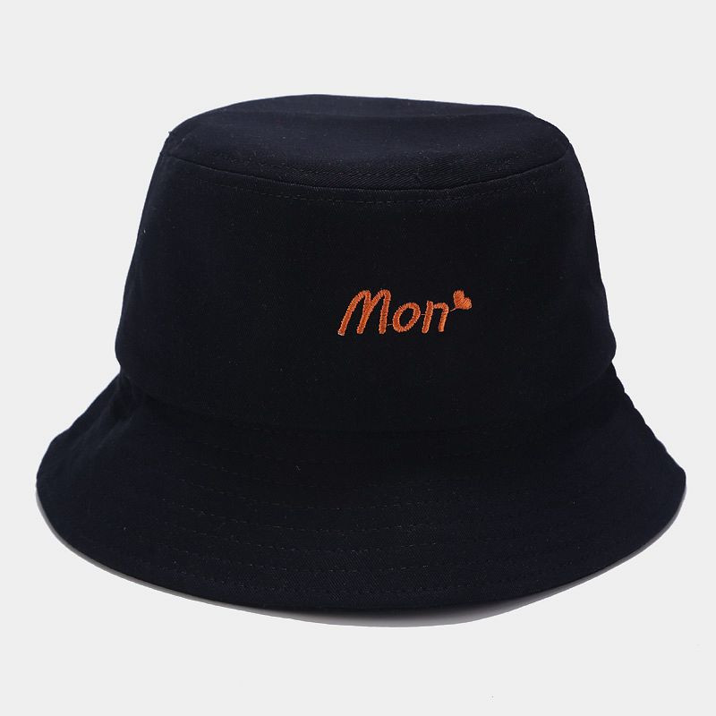 Pălărie de găleată de vară în aer liber femei broderie inimă literă Panama pălărie de soare femeie fată bumbac stradă plajă pescar șapcă