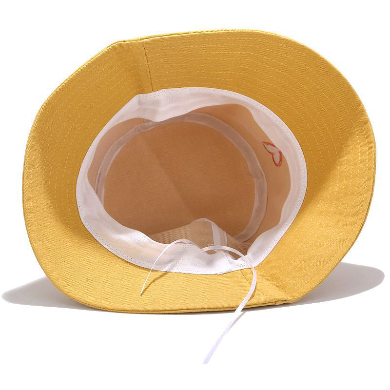 Pălărie de găleată de vară în aer liber femei broderie inimă literă Panama pălărie de soare femeie fată bumbac stradă plajă pescar șapcă