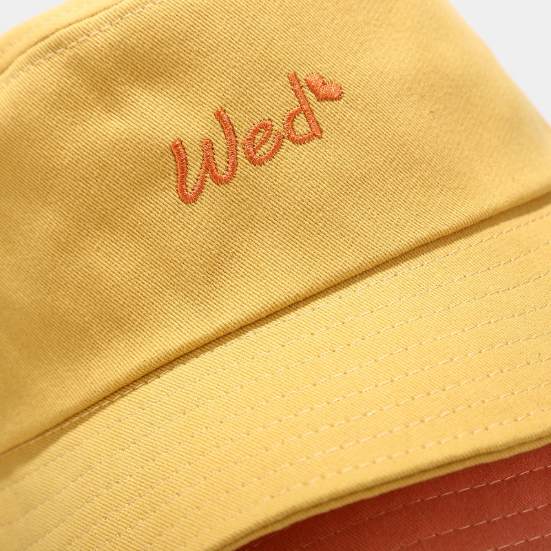 Pălărie de găleată de vară în aer liber femei broderie inimă literă Panama pălărie de soare femeie fată bumbac stradă plajă pescar șapcă