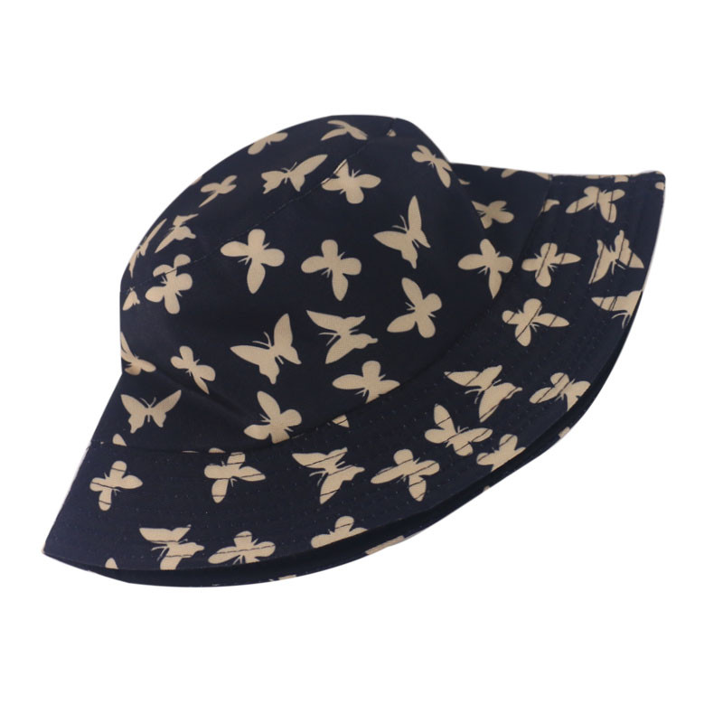 FOXMOTHER 2021 új divatos megfordítható fekete pillangómintás vödörsapkák Bob Fisherman sapkák női női gorrák
