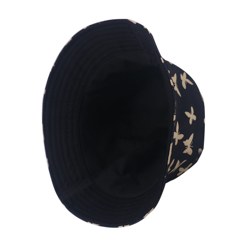 FOXMOTHER 2021 új divatos megfordítható fekete pillangómintás vödörsapkák Bob Fisherman sapkák női női gorrák