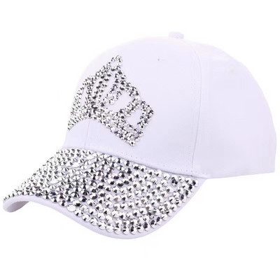 Modes Sieviešu jauna stila Rhinestone Cap Dot Drill Kokvilnas beisbola cepure āra ikdienas cepure