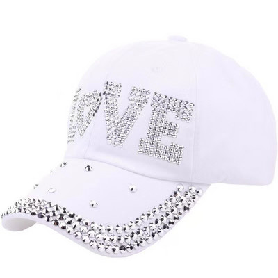 Modes Sieviešu jauna stila Rhinestone Cap Dot Drill Kokvilnas beisbola cepure āra ikdienas cepure