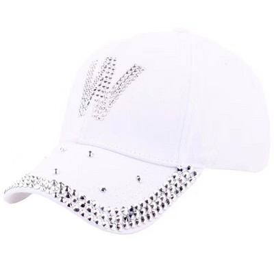 Modes Sieviešu jauna stila Rhinestone Cap Dot Drill Kokvilnas beisbola cepure āra ikdienas cepure