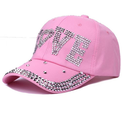 Modes Sieviešu jauna stila Rhinestone Cap Dot Drill Kokvilnas beisbola cepure āra ikdienas cepure