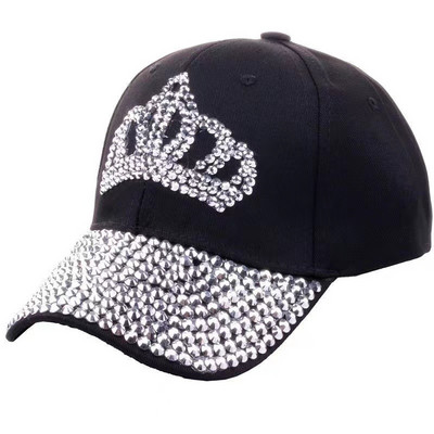 Modes Sieviešu jauna stila Rhinestone Cap Dot Drill Kokvilnas beisbola cepure āra ikdienas cepure