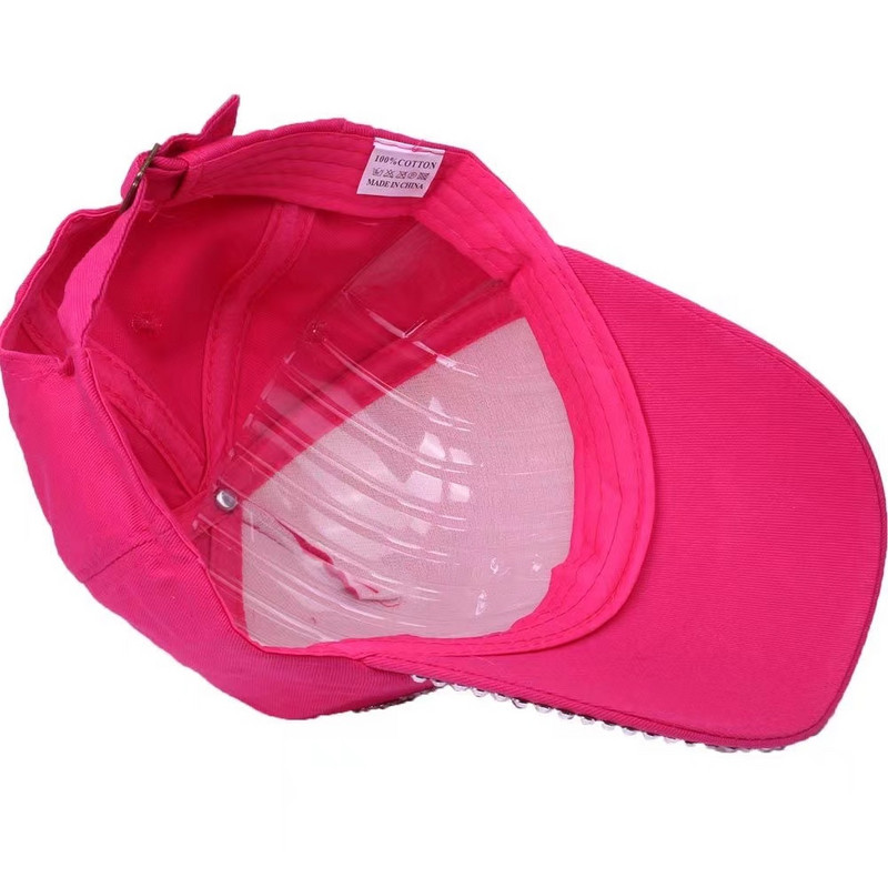 Modes Sieviešu jauna stila Rhinestone Cap Dot Drill Kokvilnas beisbola cepure āra ikdienas cepure