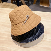 Punk stilski uniseks šešir s dijamantnim uzorkom od umjetne kože, jednobojna, sjajna metalna igla s dijamantskim dijamantima, panama, ribarska kapa