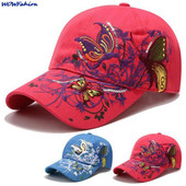 Paiete pentru femei, fluturi, broderie de flori, șapci reglabile, pălării de soare pentru fete, șapci snapback, șapcă de baseball din bumbac, pălării de soare pentru femei