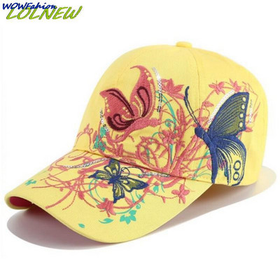Paiete pentru femei, fluturi, broderie de flori, șapci reglabile, pălării de soare pentru fete, șapci snapback, șapcă de baseball din bumbac, pălării de soare pentru femei