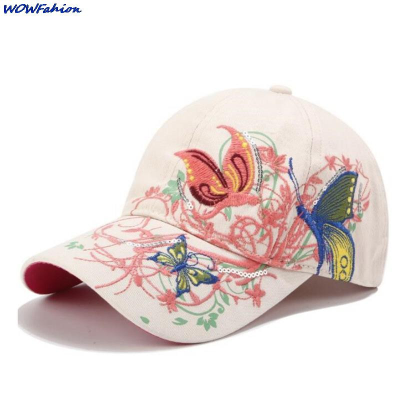 Paiete pentru femei, fluturi, broderie de flori, șapci reglabile, pălării de soare pentru fete, șapci snapback, șapcă de baseball din bumbac, pălării de soare pentru femei