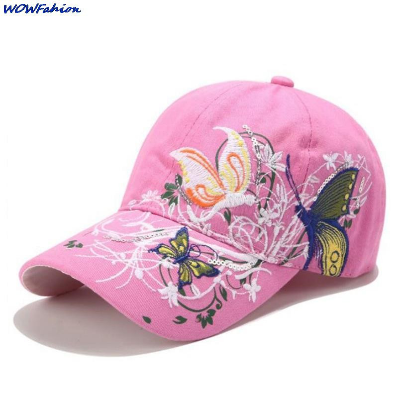 Paiete pentru femei, fluturi, broderie de flori, șapci reglabile, pălării de soare pentru fete, șapci snapback, șapcă de baseball din bumbac, pălării de soare pentru femei
