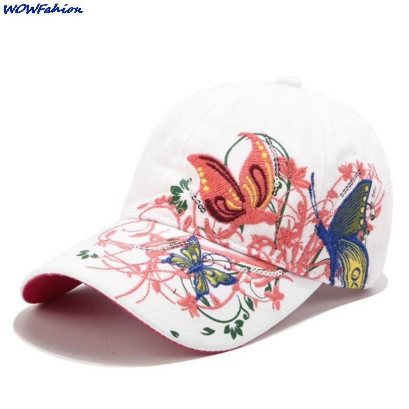 Paiete pentru femei, fluturi, broderie de flori, șapci reglabile, pălării de soare pentru fete, șapci snapback, șapcă de baseball din bumbac, pălării de soare pentru femei