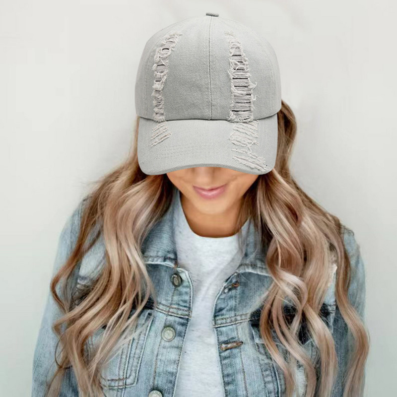 Pamučna jednobojna kapa Ležerna kapa sa šiltom Proljeće Ljeto Kape Ženska modna prozračna bejzbol kapa Traper viziri Vanjska krema za sunčanje Šeširi za sunčanje