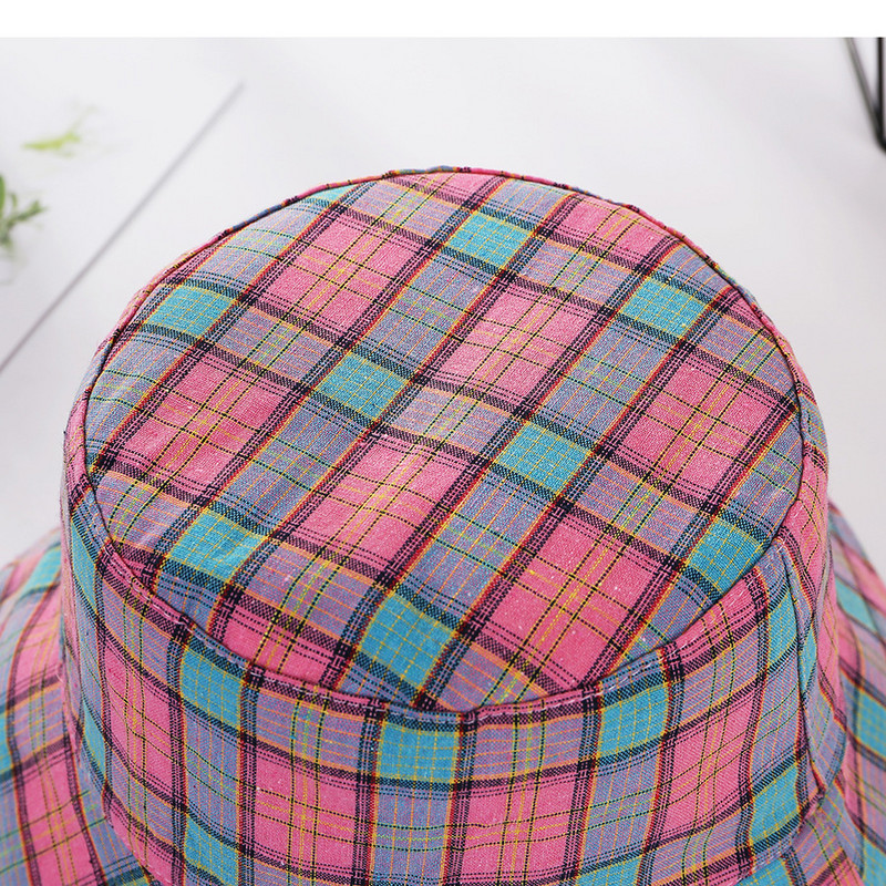 Japán stílusú kétoldalas viselet kockás halász sapka pamut vödör kalap koreai alkalmi Sunbonnet nyári napozósapka nőknek divat