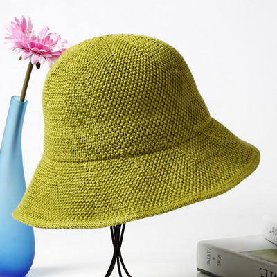 VISROVER Nauja 6 Colorway Solid Bucket Hat Unisex Yellow Caps Rope Hip Hop Kepurės moterims Vasaros kepuraitė Beach Sun Fishman Hat Dovana