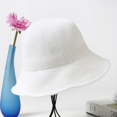 VISROVER Nauja 6 Colorway Solid Bucket Hat Unisex Yellow Caps Rope Hip Hop Kepurės moterims Vasaros kepuraitė Beach Sun Fishman Hat Dovana