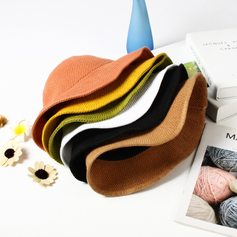 VISROVER Nauja 6 Colorway Solid Bucket Hat Unisex Yellow Caps Rope Hip Hop Kepurės moterims Vasaros kepuraitė Beach Sun Fishman Hat Dovana