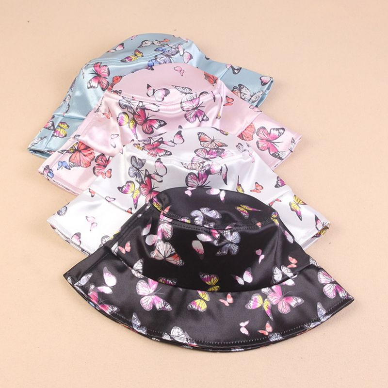 Pălărie coreeană unisex pliabilă de vară, Harajuku, strălucitoare, colorată, imprimată cu fluturi, cu bor scurt, protecție solară, șapcă pescar