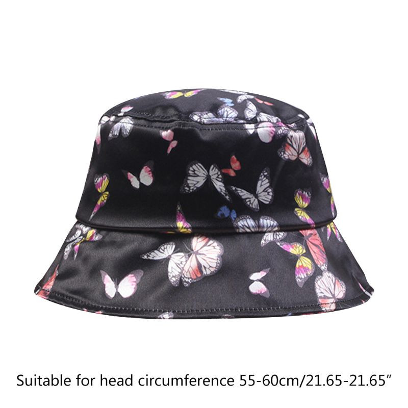 Pălărie coreeană unisex pliabilă de vară, Harajuku, strălucitoare, colorată, imprimată cu fluturi, cu bor scurt, protecție solară, șapcă pescar