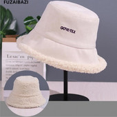 FUZAIBAZI Nouă Pălărie de găleată din piele intoarsa Banama Femei Toamna Iarna Păstrați căldura Umbrire Rezistent la vânt Casual Sombrero's Student Casquette