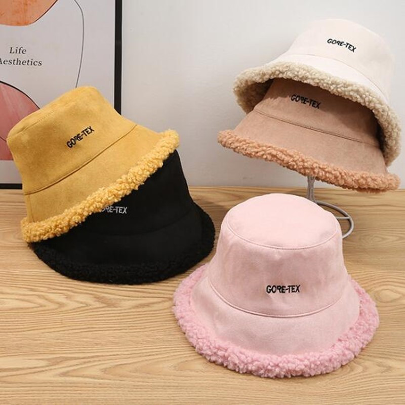 FUZAIBAZI Nouă Pălărie de găleată din piele intoarsa Banama Femei Toamna Iarna Păstrați căldura Umbrire Rezistent la vânt Casual Sombrero's Student Casquette