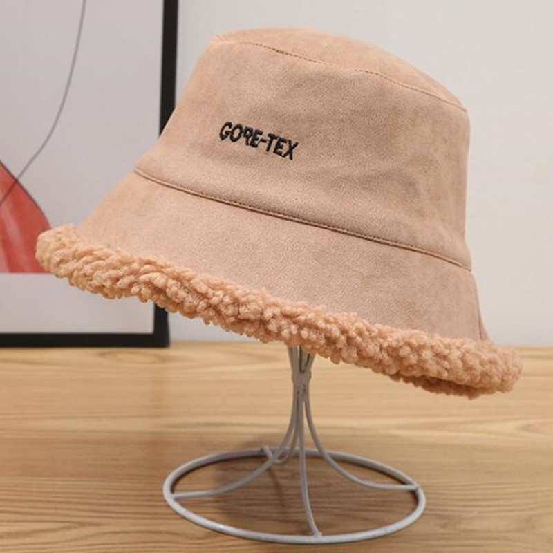 FUZAIBAZI Nouă Pălărie de găleată din piele intoarsa Banama Femei Toamna Iarna Păstrați căldura Umbrire Rezistent la vânt Casual Sombrero's Student Casquette