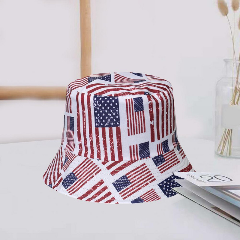 Divat halász sapka mosható rövid karimájú összecsukható amerikai függetlenség napja napvédő sapka napsapka öltözködés