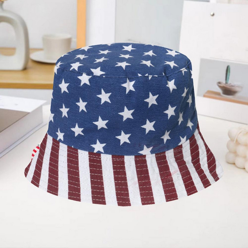 Divat halász sapka mosható rövid karimájú összecsukható amerikai függetlenség napja napvédő sapka napsapka öltözködés