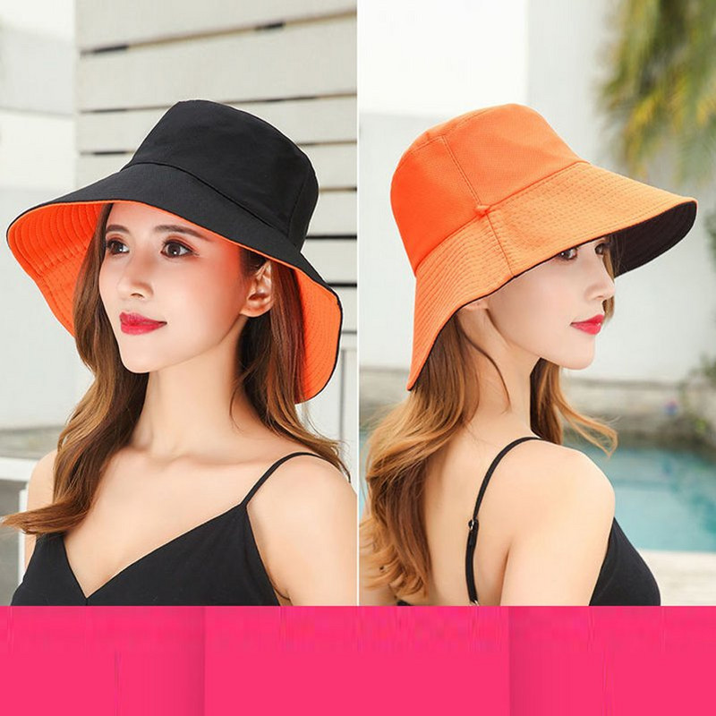 Proljetna nova ženska moda s velikim obodom, jednobojni dvostrani ribarski šešir za sunce, muški pamučni prozračni šešir za putovanja na otvorenom