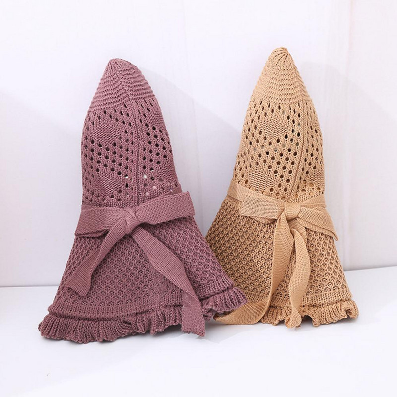 Prekrasan šešir za plažu Izdržljivi šešir za sunčanje s naboranim rubovima, jednobojni, elegantni ženski šešir s mašnom