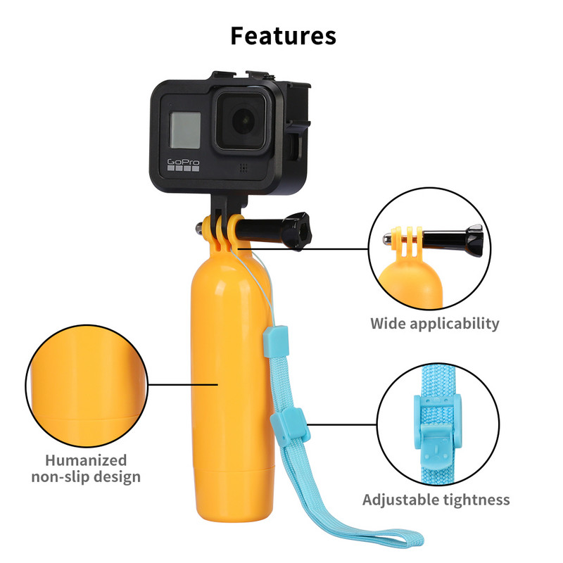 Gopro tarvikud gopro ujuvusvarras käeshoitav iseavaja varras ümarapõhjaline ujuvusvarras käeshoitav iseavaja varras