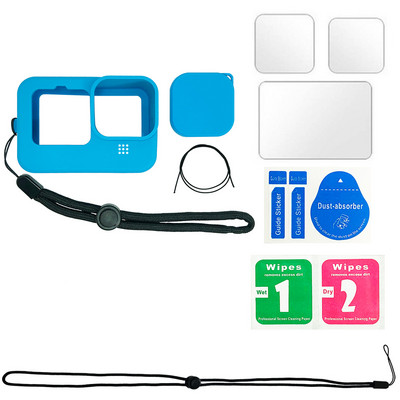 Zaštitna silikonska futrola za GoPro Hero 11 10 9 Crno kaljeno staklo Zaštitna folija Zaštitna folija za objektiv Poklopac za Go Pro 9 dodatak