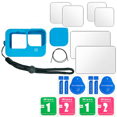 Zaštitna silikonska futrola za GoPro Hero 11 10 9 Crno kaljeno staklo Zaštitna folija Zaštitna folija za objektiv Poklopac za Go Pro 9 dodatak