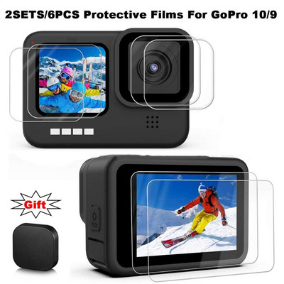 Протектор за екран от закалено стъкло за GoPro Hero 10 9 Черно защитно фолио за защита на обектива за аксесоари за камера GoPro9/10