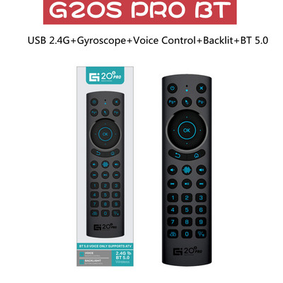 G20BTS Plus G20S PRO 2.4G vezeték nélküli Smart Voice Air Mouse Giroszkóp IR tanulási háttérvilágítású G20S távirányító Android TV BOX-hoz