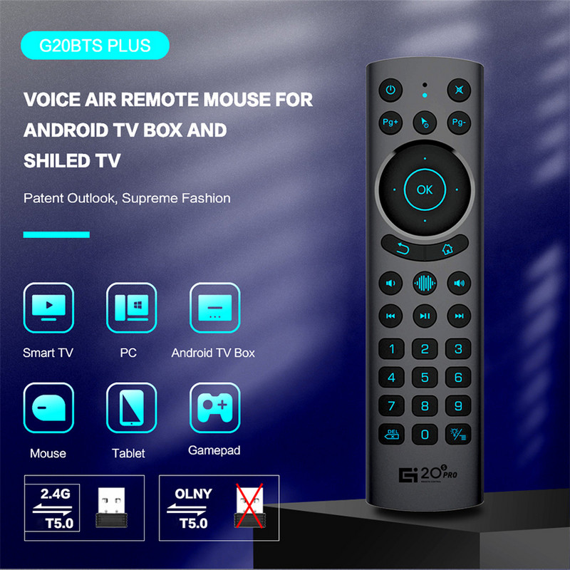 G20BTS Plus G20S PRO 2.4G vezeték nélküli Smart Voice Air Mouse Giroszkóp IR tanulási háttérvilágítású G20S távirányító Android TV BOX-hoz