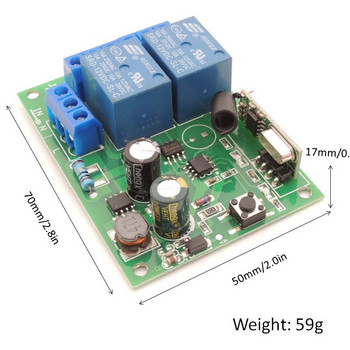 Διακόπτης τηλεχειριστηρίου 433 Mhz για φως, πόρτα, γκαράζ Universal τηλεχειριστήριο AC 85V ~ 250V 110V 220V 2CH Δέκτης και ελεγκτής ρελέ