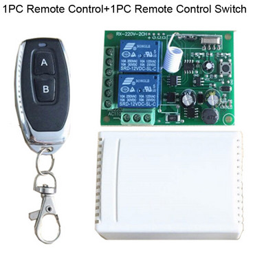 433Mhz nuotolinio valdymo jungiklis šviesai, durims, garažo universalus nuotolinio valdymo pultas AC 85V ~ 250V 110V 220V 2CH relės imtuvas ir valdiklis