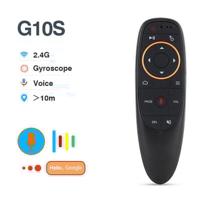 G10S Pro BT Air Mouse 2.4G belaidis giroskopas išmanusis nuotolinio valdymo pultas su balso IR mokymusi, skirta Android TV Box H96 MAX X88 PRO X9