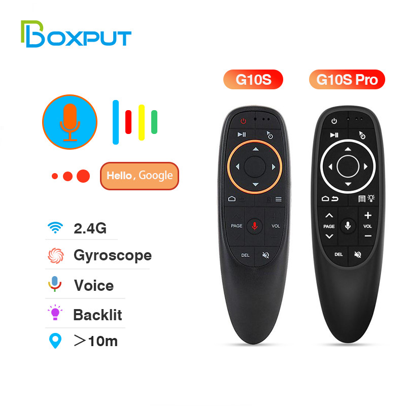 G10S Pro BT Air Mouse 2.4G belaidis giroskopas išmanusis nuotolinio valdymo pultas su balso IR mokymusi, skirta Android TV Box H96 MAX X88 PRO X9