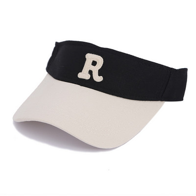 Izvezena ženska R kapa sa šiltom Ženski dvobojni sportski viziri Podesivi pamučni keper Ljetni dodaci za van
