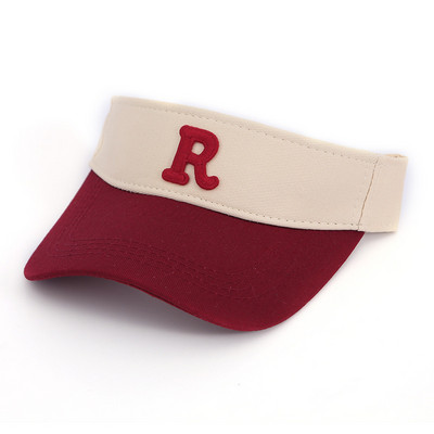 Izvezena ženska R kapa sa šiltom Ženski dvobojni sportski viziri Podesivi pamučni keper Ljetni dodaci za van