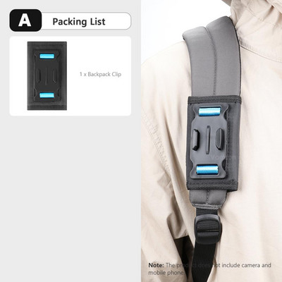 Vamson za Insta360 X3 Dodaci 360 stupnjeva Rotirajući ruksak Clip Clamp Mount za Insta360 One X2 Dji Action 3 2 Go Pro kameru